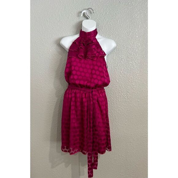 Fushia Cranberry Summer Halter Dress SZM - Picture 1 of 7